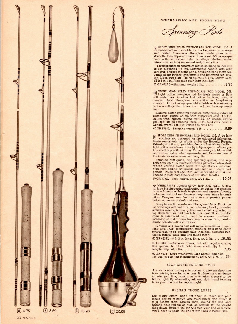 Reference for early 1950s spinning rods, Another Spin on Glass