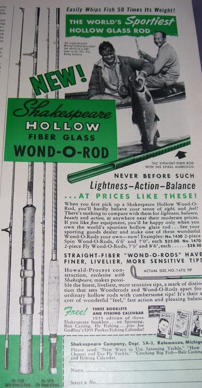 Photos of Old Glass Fly Rod Ads from the 1950's, Collecting Fiberglass Fly  Rods