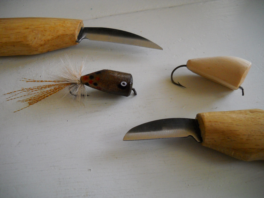 Carving Bass Wood Poppers, The Tying Bench