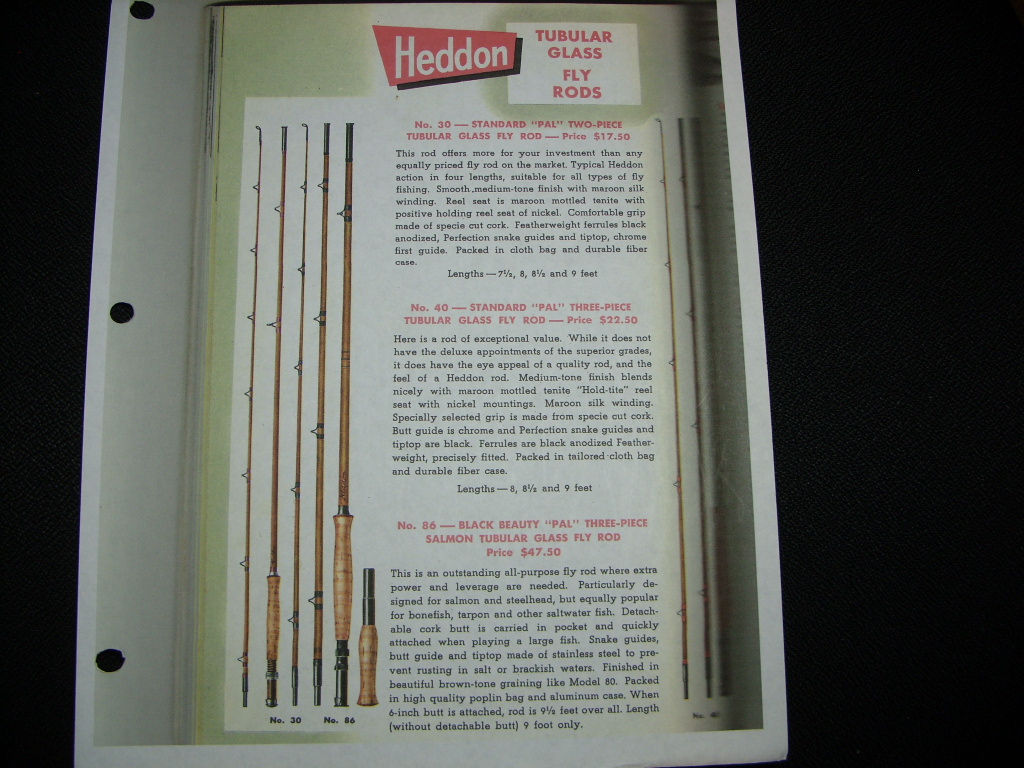 HEDDON Glass Fly Rod Catalog Listings 1951-1983 | Collecting