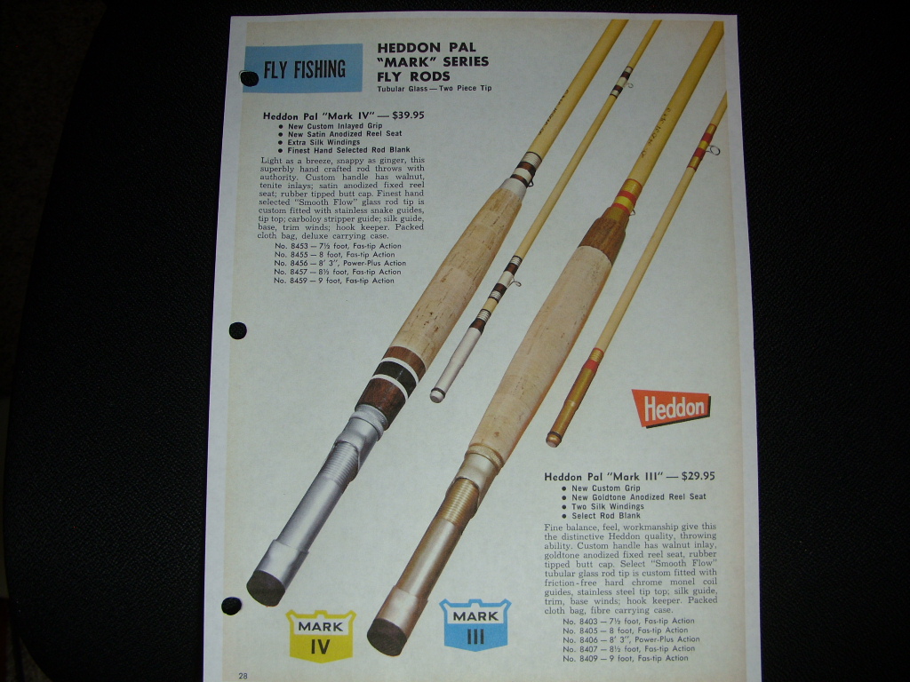 HEDDON Glass Fly Rod Catalog Listings 1951-1983, Collecting Fiberglass Fly  Rods