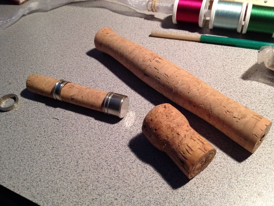 Champagne cork handle, wine cork reel seat, Rod Building and Tackle  Tinkering