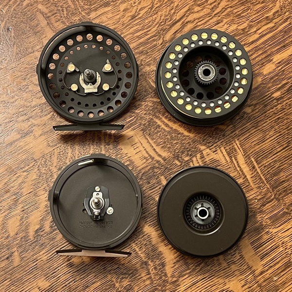 A couple of mid/large arbor Hardy reels Classic Fly Reels