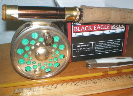 Eagle Claw BE56 Black Eagle Fly Fishing Reel 5/6 WT for sale