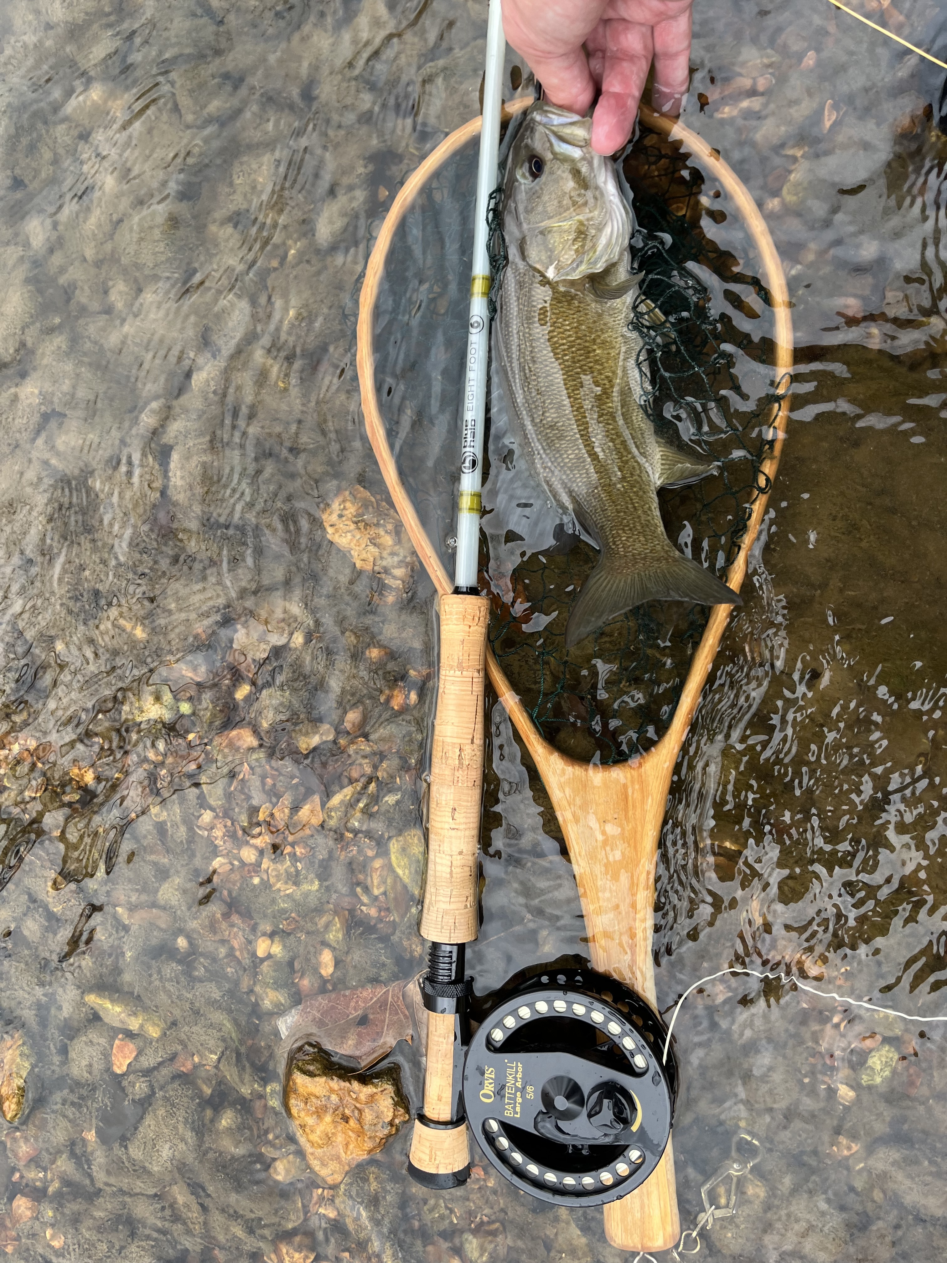 Wading some creeks. Panfish and Smallies, Fishing with Fiberglass Fly Rods