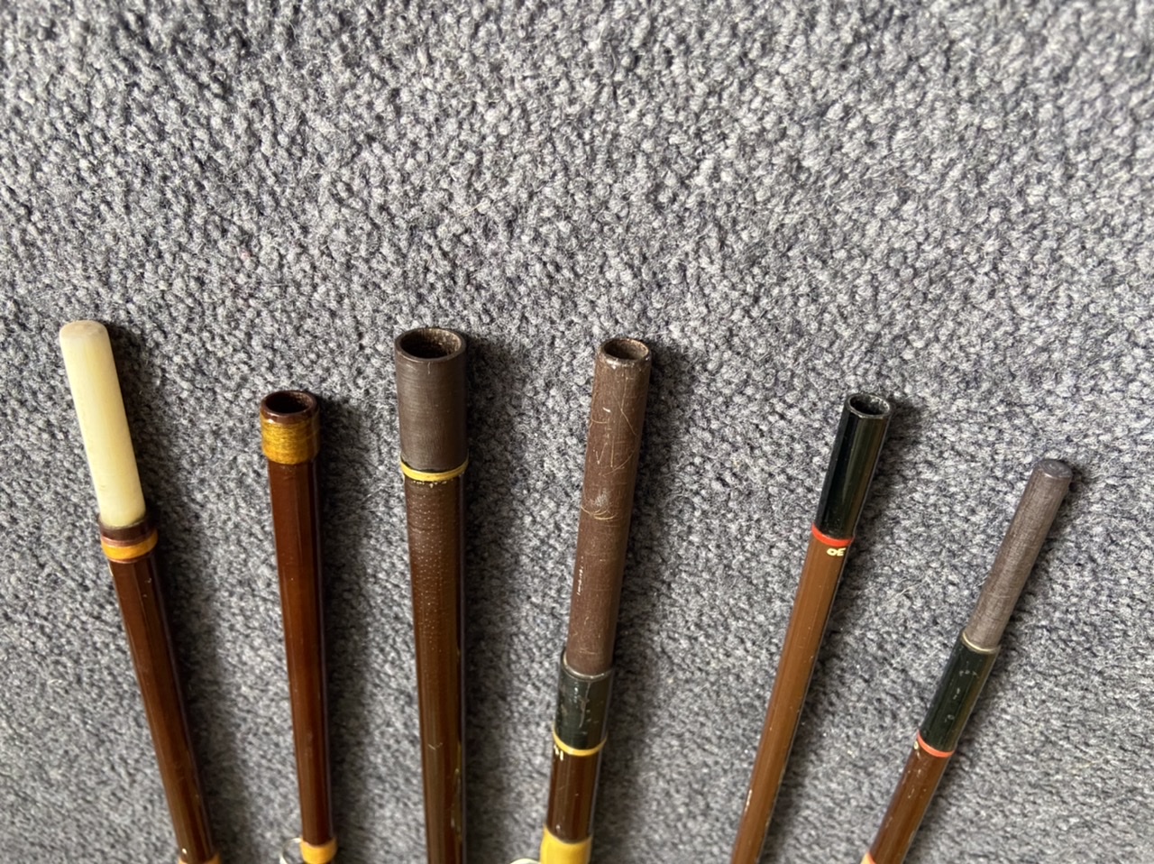A group of seven fishing rods, comprising a Hardy 'Fibalite