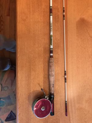Vintage Shakespeare/ Southbend fly rod/ Reel combo. 8 ft 2 piece