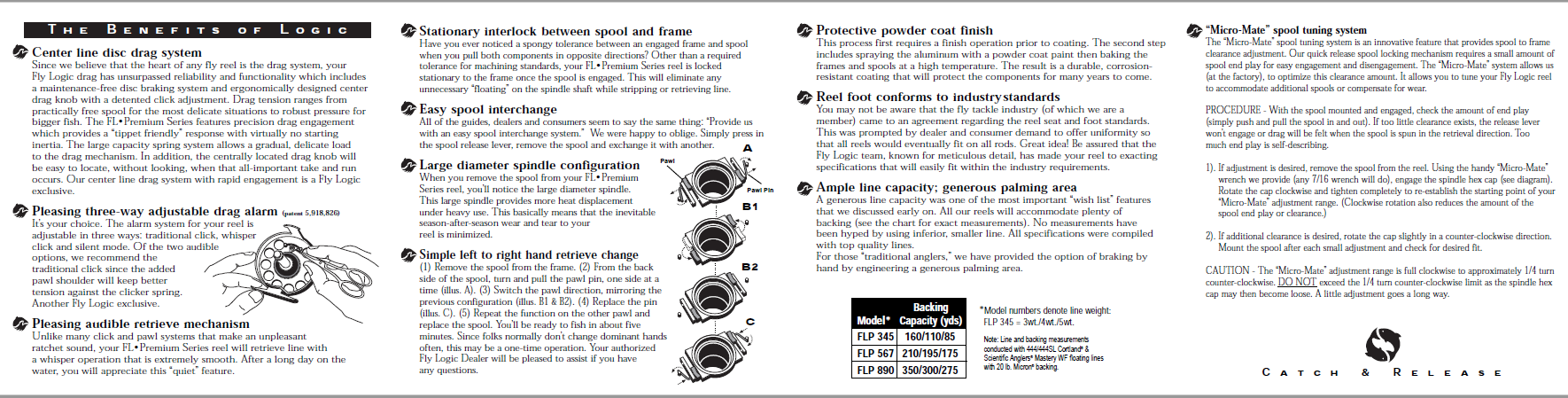 Owner/Instruction Manual for Fly Logic FLA Series Fly Reels